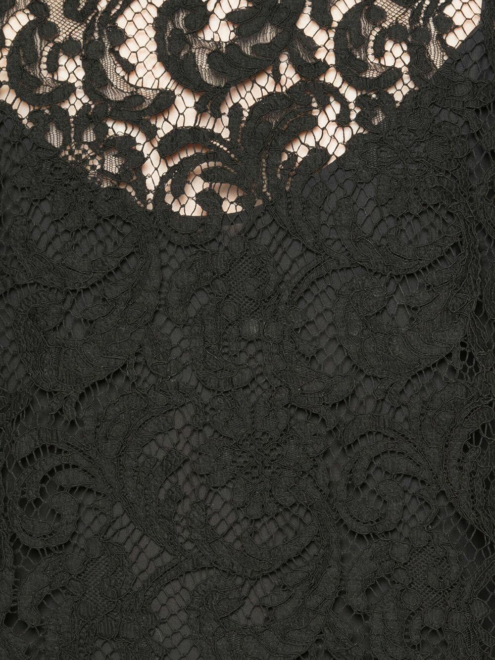 Adam Lippes - Black Corded Lace Mockneck Dress