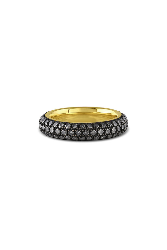 Leigh Maxwell Triple Pavé Gray Diamond Eternity Band 