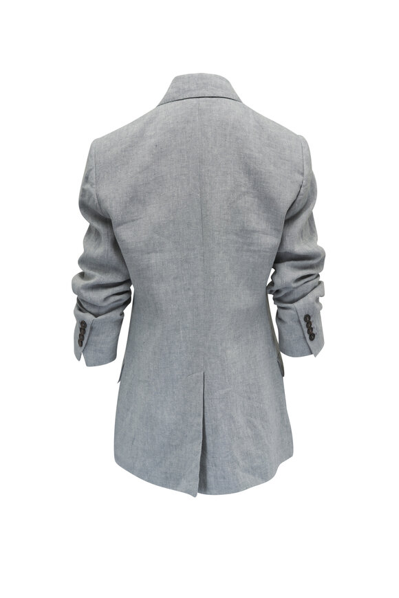 Brunello Cucinelli - Light Gray Metallic Double Breasted Jacket