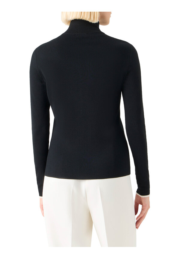 Akris Punto Black & Cream Knit Zip Cardigan - view 3
