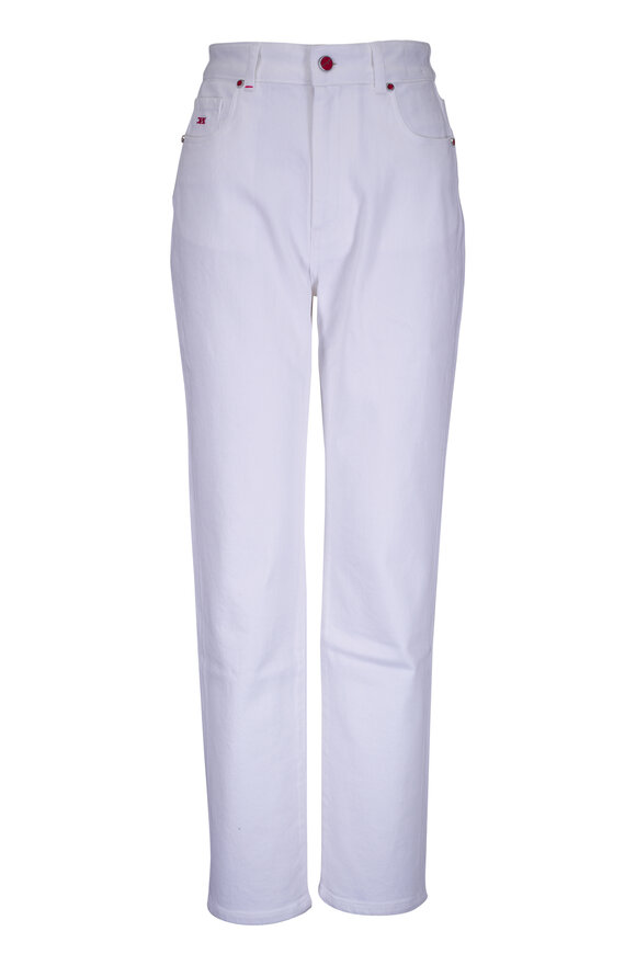 Kiton White Stretch Cotton Jean