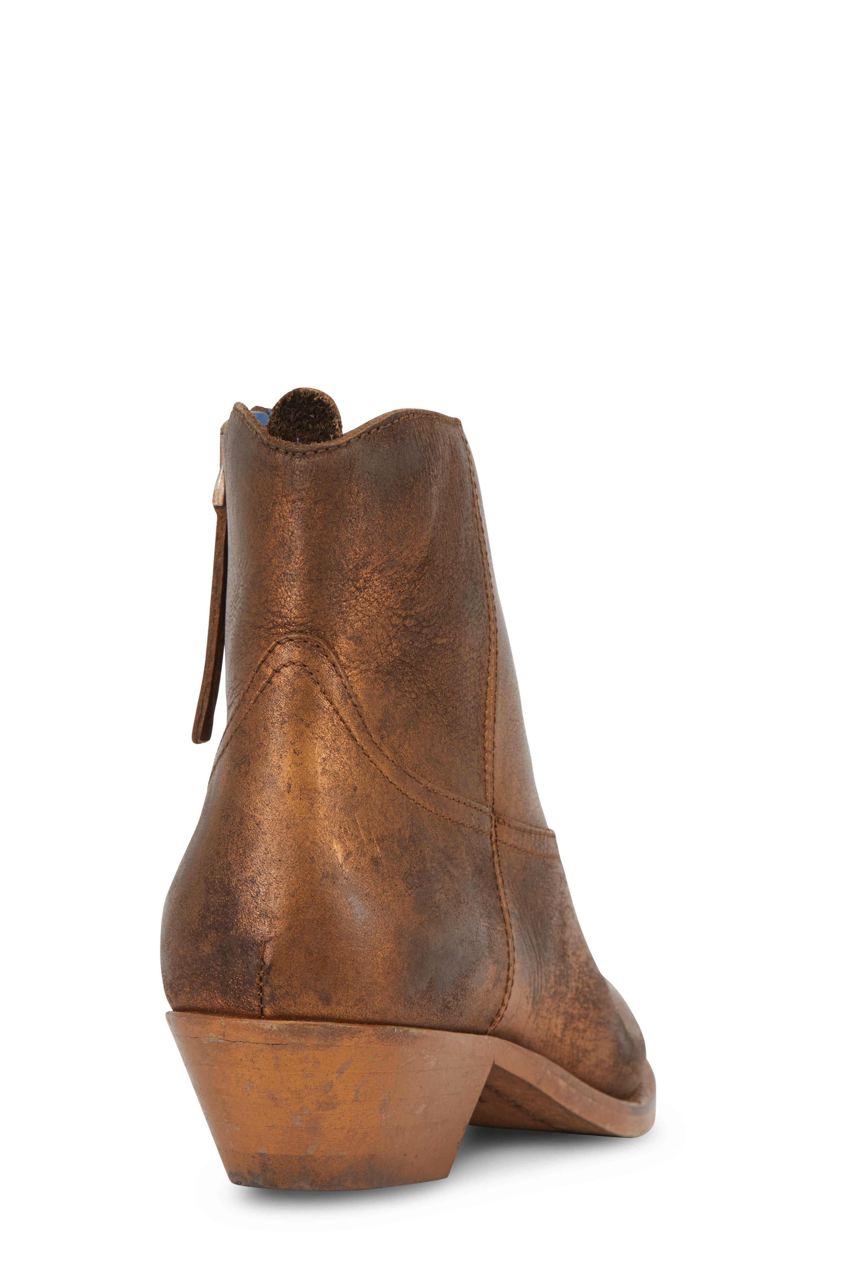 Golden Goose - Young Chocolate Laminated Leather Western Boot