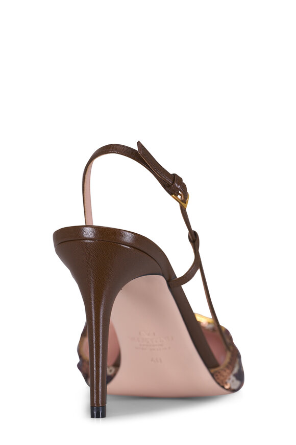 Valentino Garavani VLogo Signature Animalier Print Slingback, 80mm - view 6