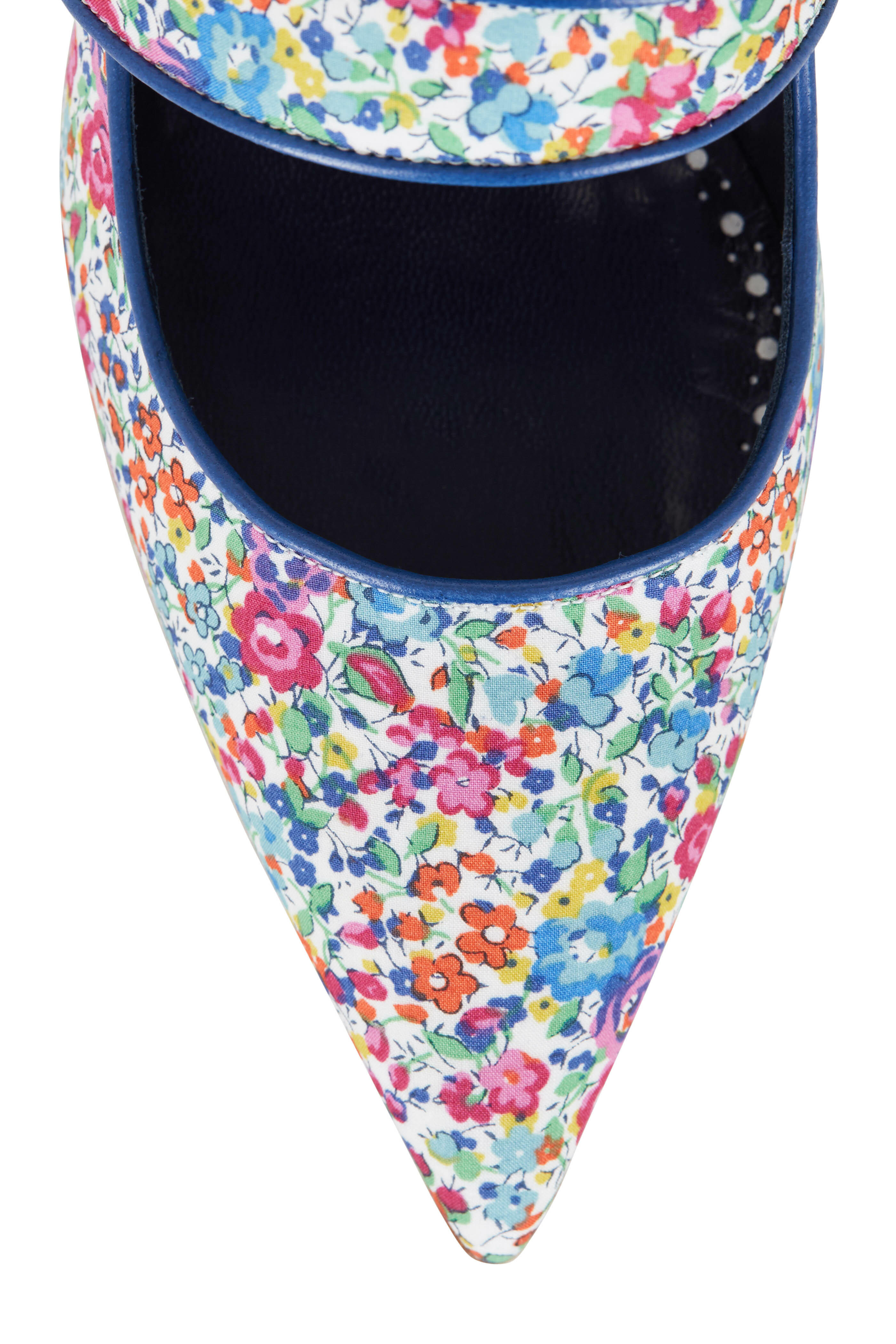 Manolo Blahnik - Vibota Blue Floral Pump, 90mm