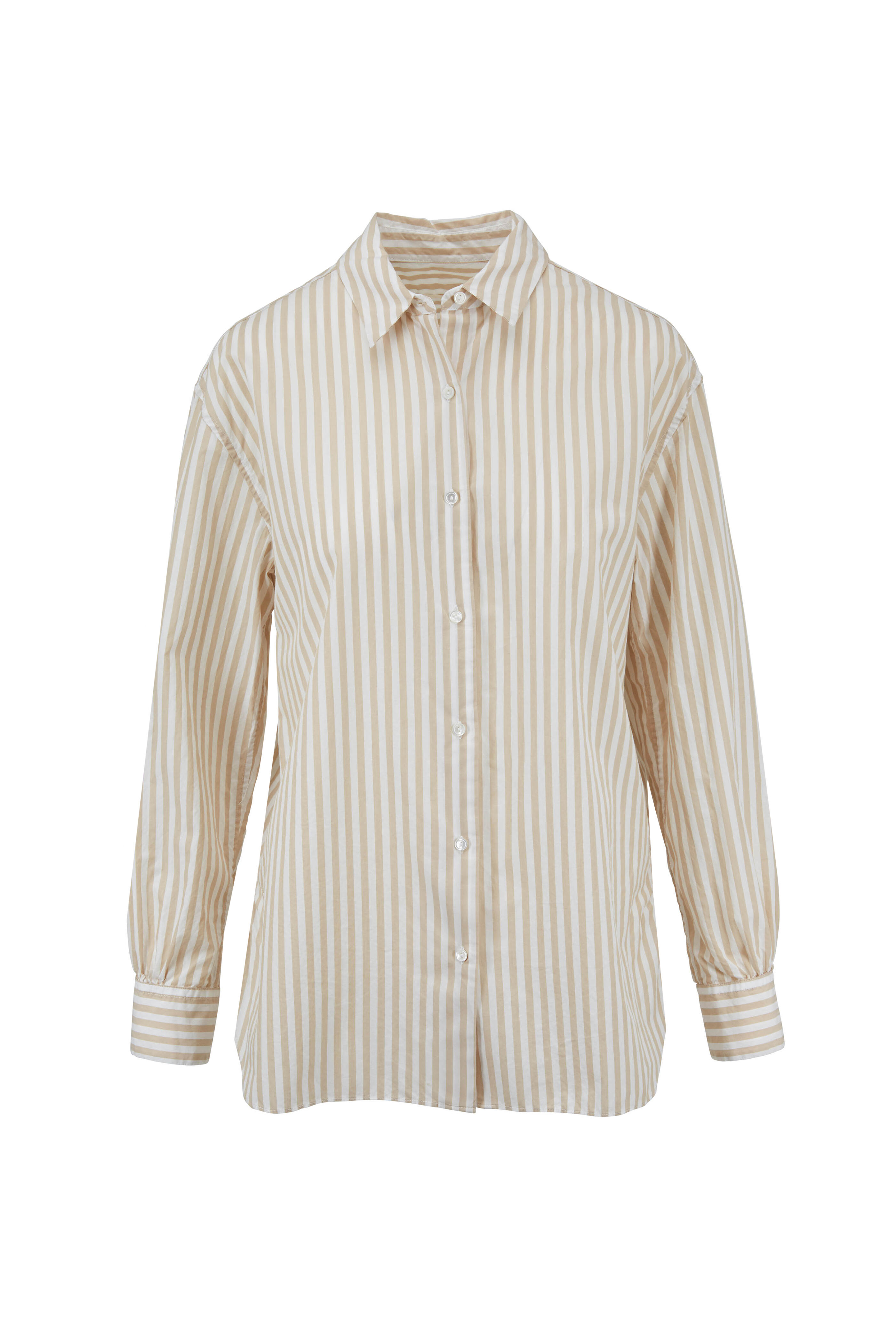 Nili Lotan - Noa Tan Striped Cotton Shirt