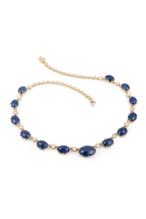 Sylva & Cie 18k Yellow Gold Sapphire & Diamond Bracelet