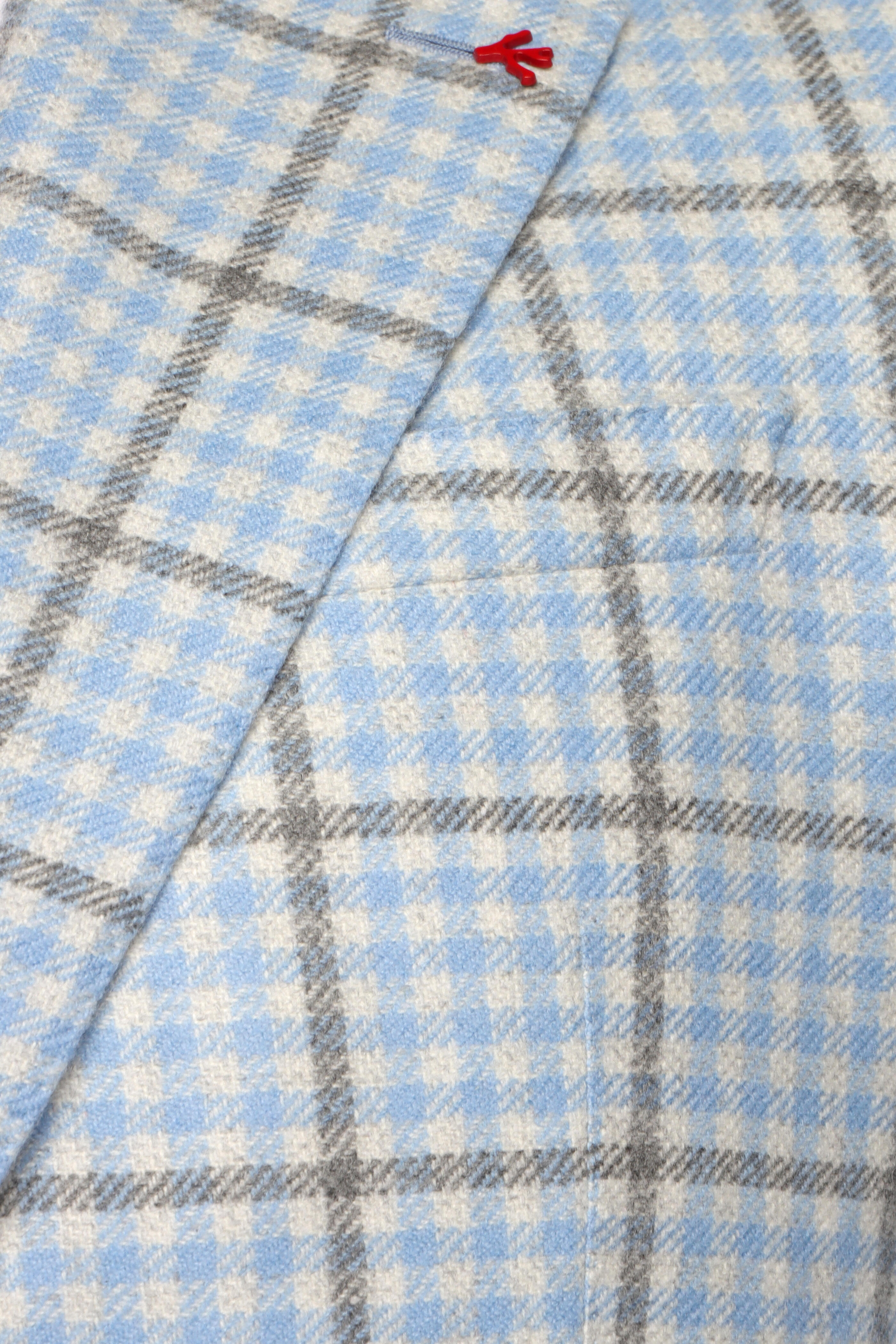 Isaia - Open Blue Plaid Check Cashmere Sportcoat