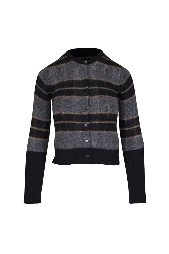 Guest in Residence Black Combo Shadow Plaid Cardigan