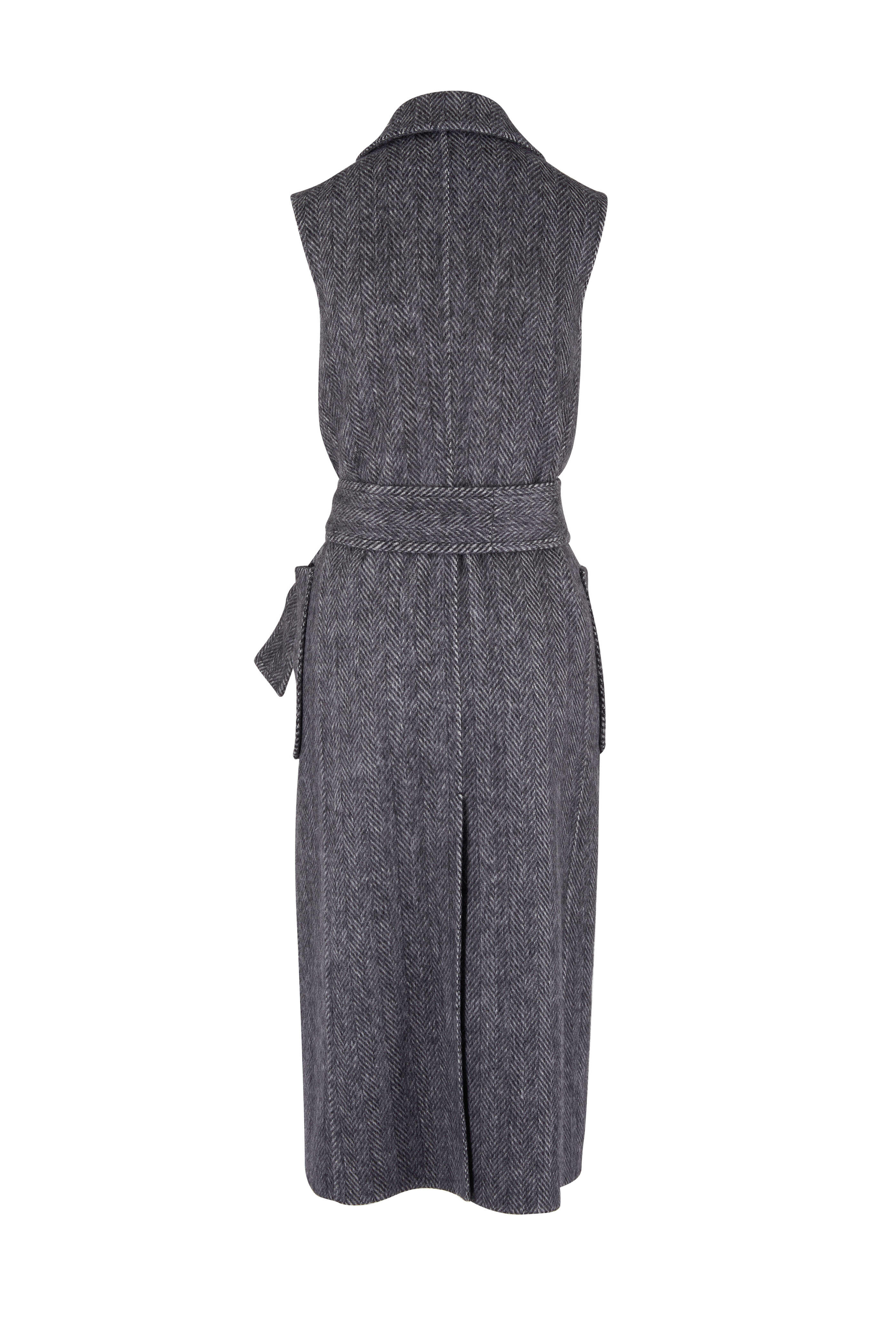 Michael Kors Collection - Black & White Wool Sleeveless Wrap Michael Kors Collection - Black & White Wool Sleeveless Wrap