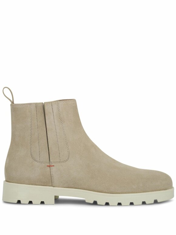 Santoni - Beige Suede Lug Sole Short Boot