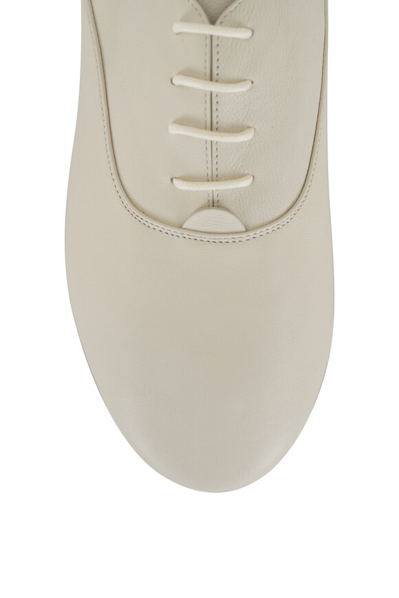 Lanvin - Off White Lace-Up Leather Flat