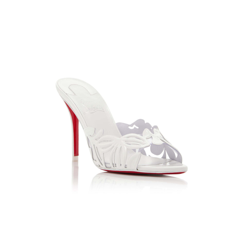 Christian Louboutin - Apostropha Mule in White | Mitchell Stores