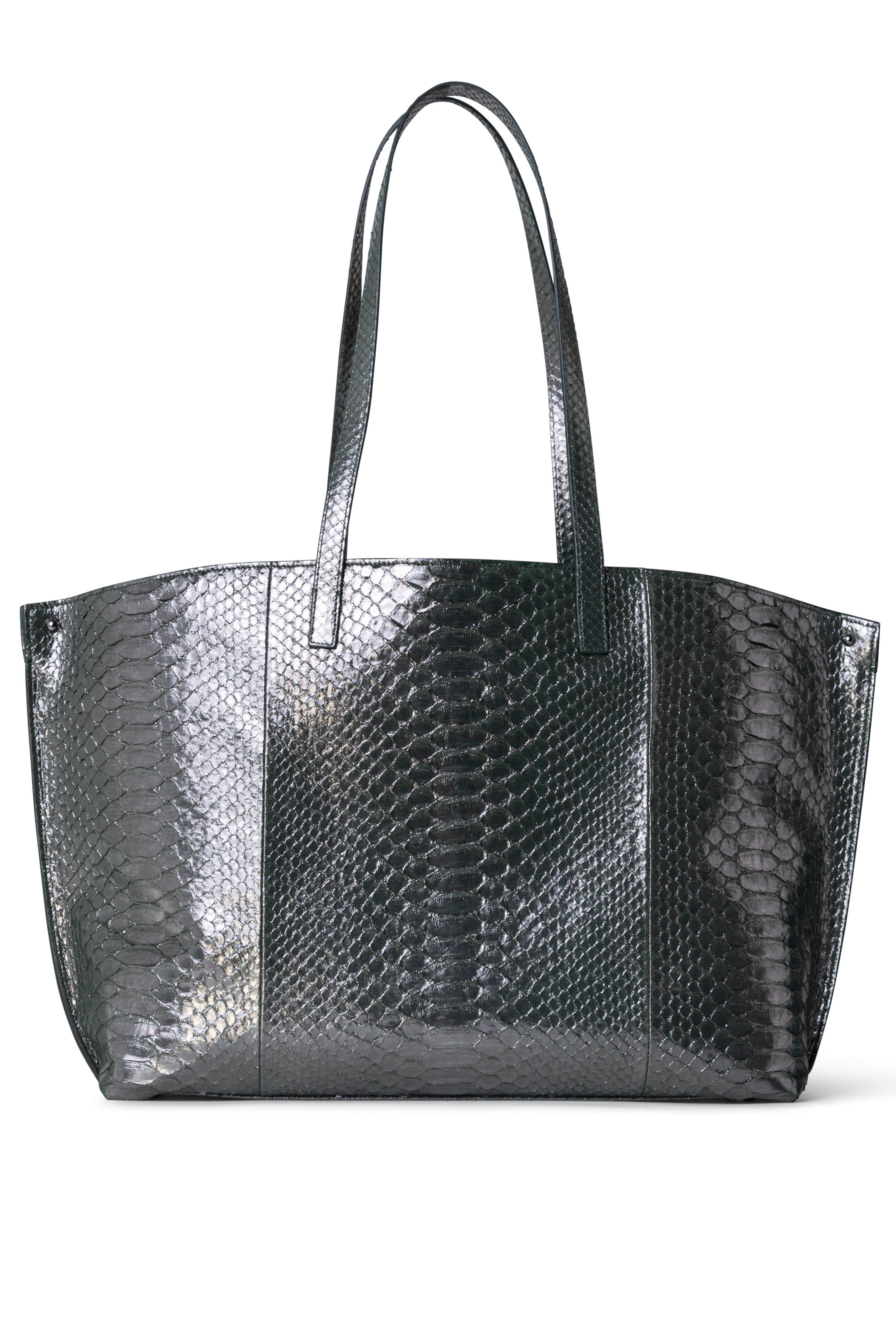 Akris - Ai Metallic Gray Leather Medium Shoulder Bag - view 8