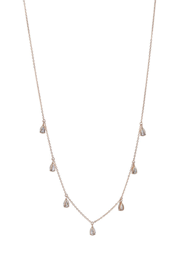 Kai Linz 18K Rose Gold Diamond Drop Necklace - view 1
