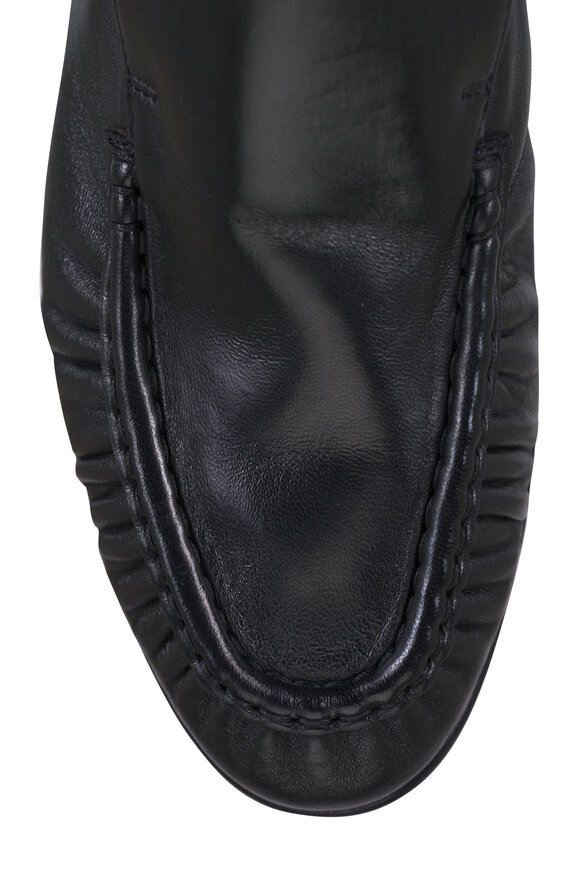 The Row Soft Mocassin Two Black Loafer - view 4