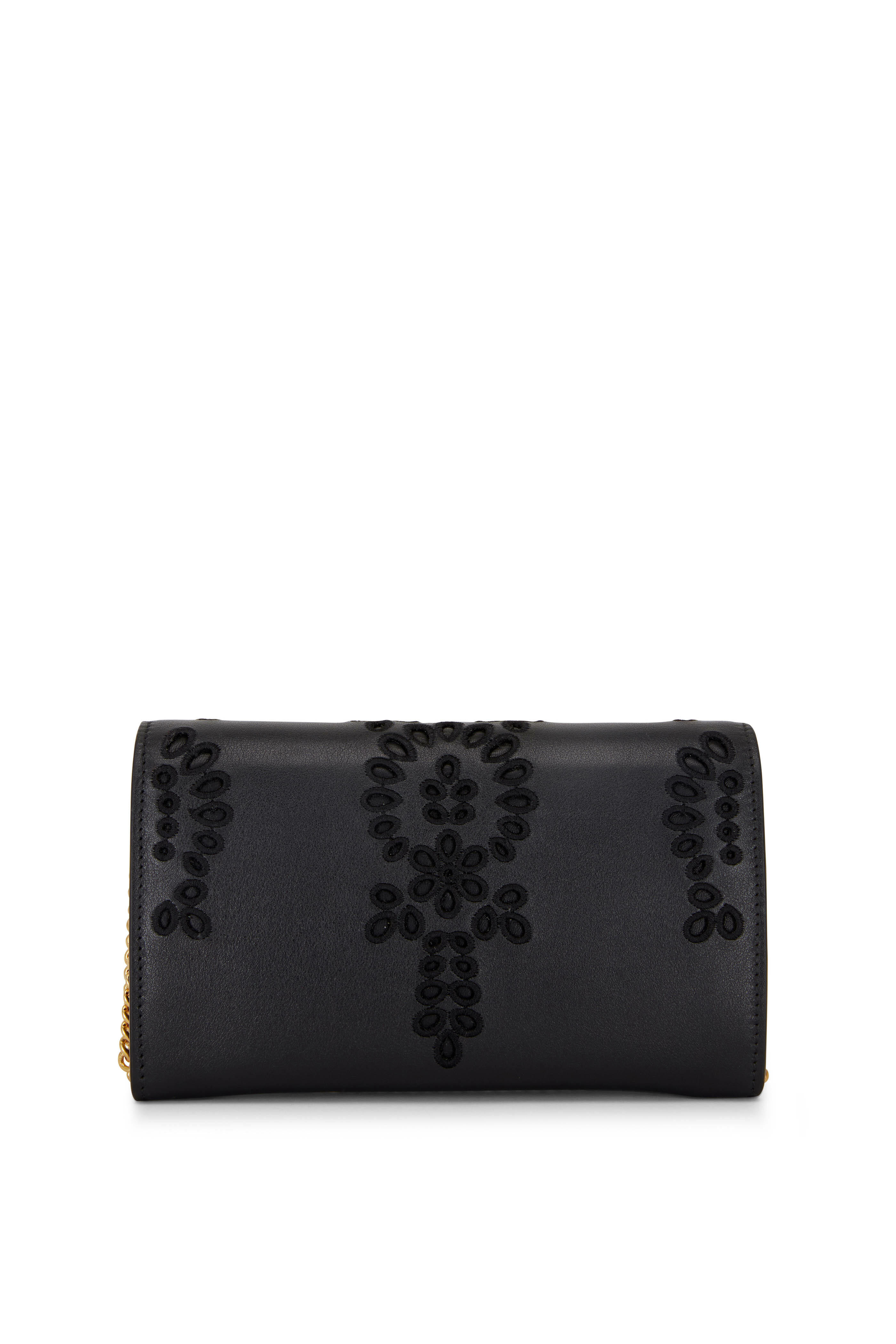 Valentino Garavani - Black San Gallo Embroidered Leather