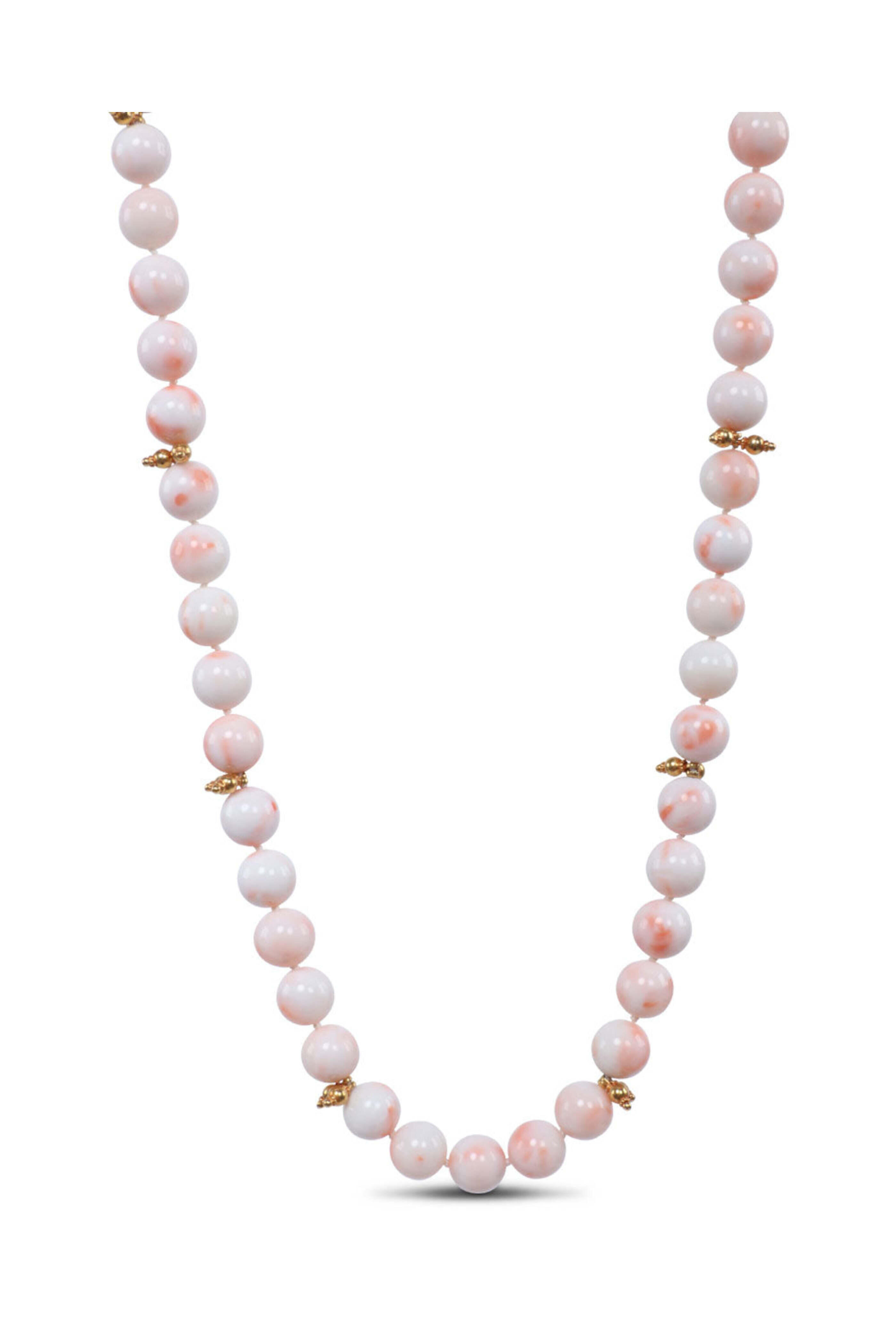 Ellen Hoffman - Angel Skin Pink Coral Beaded Necklace