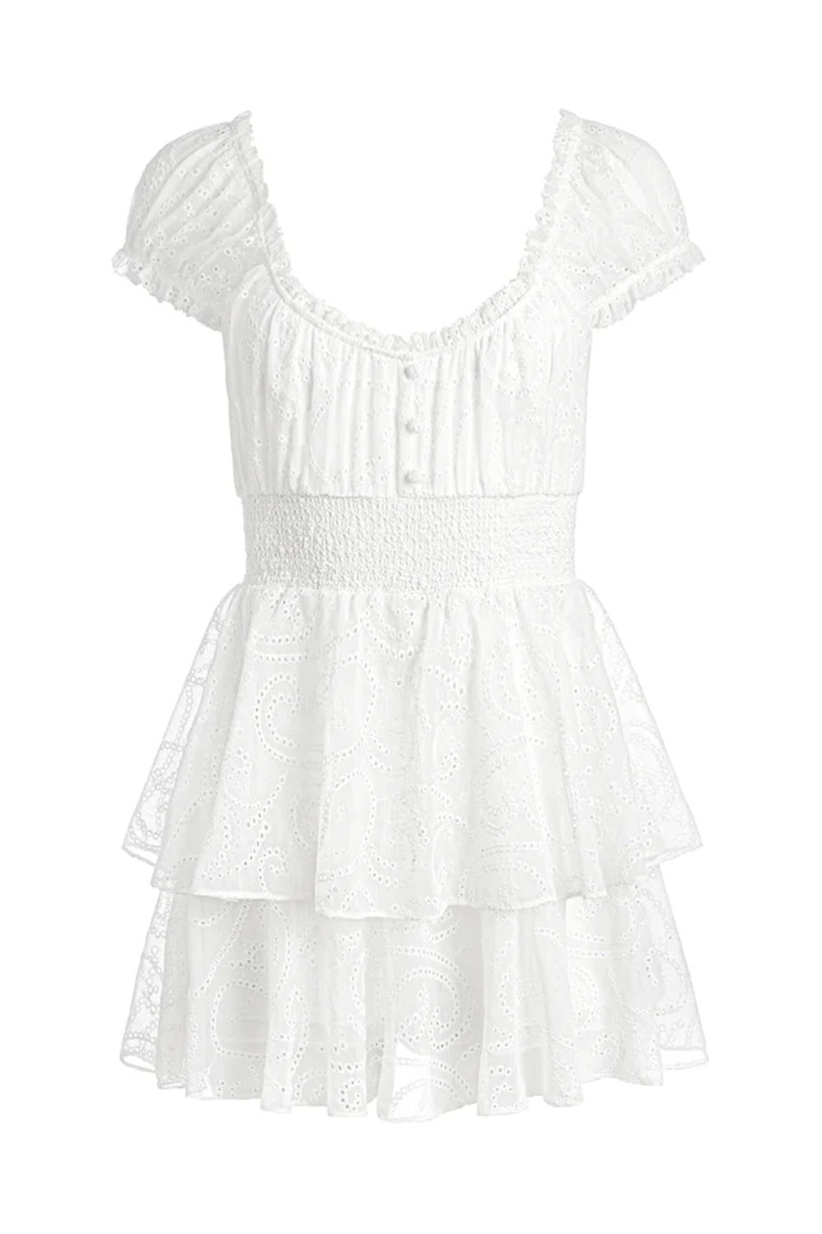 Alice & Olivia - Off White Gracie Ruffle Romper