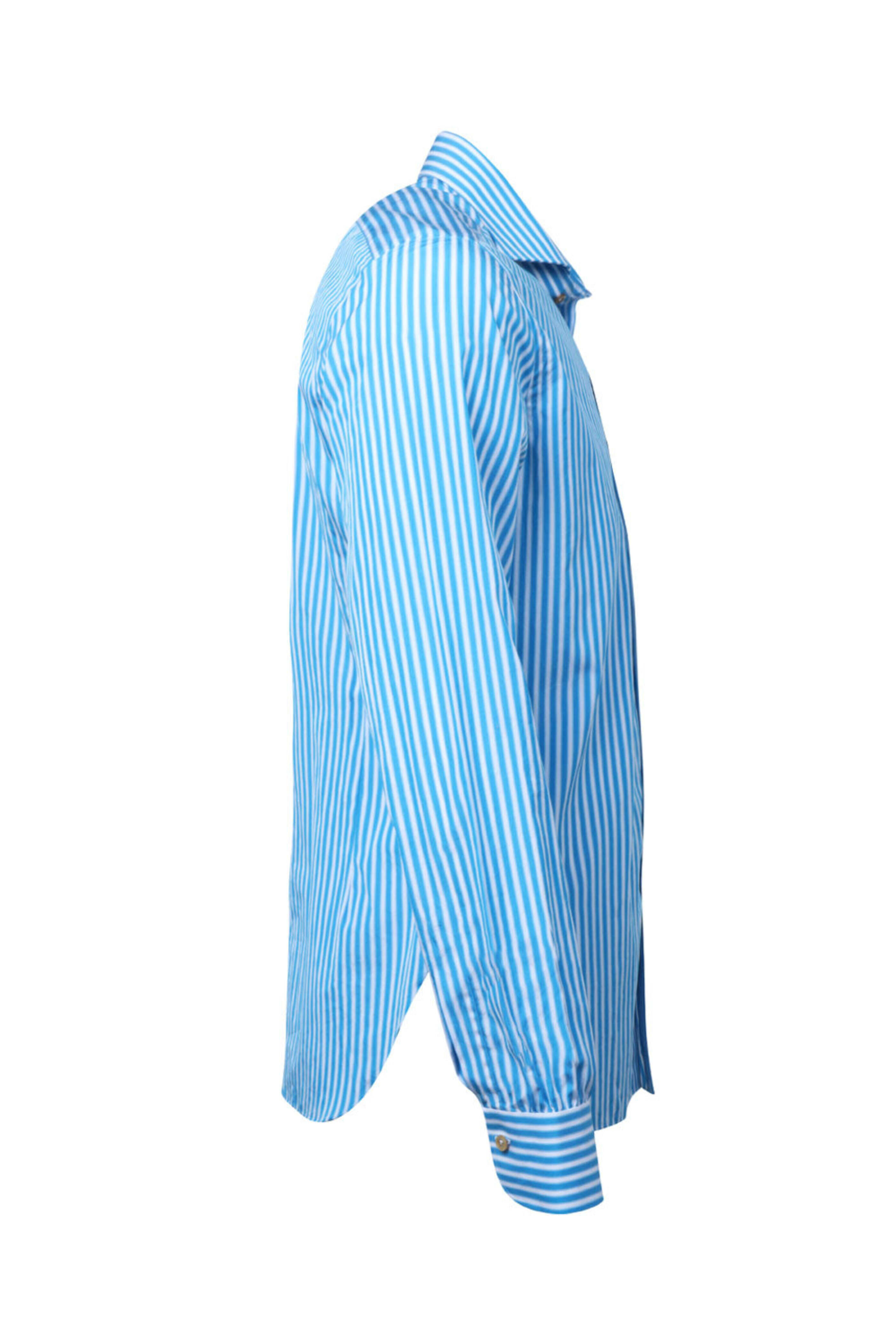 Kiton - Turquoise Striped Sportshirt