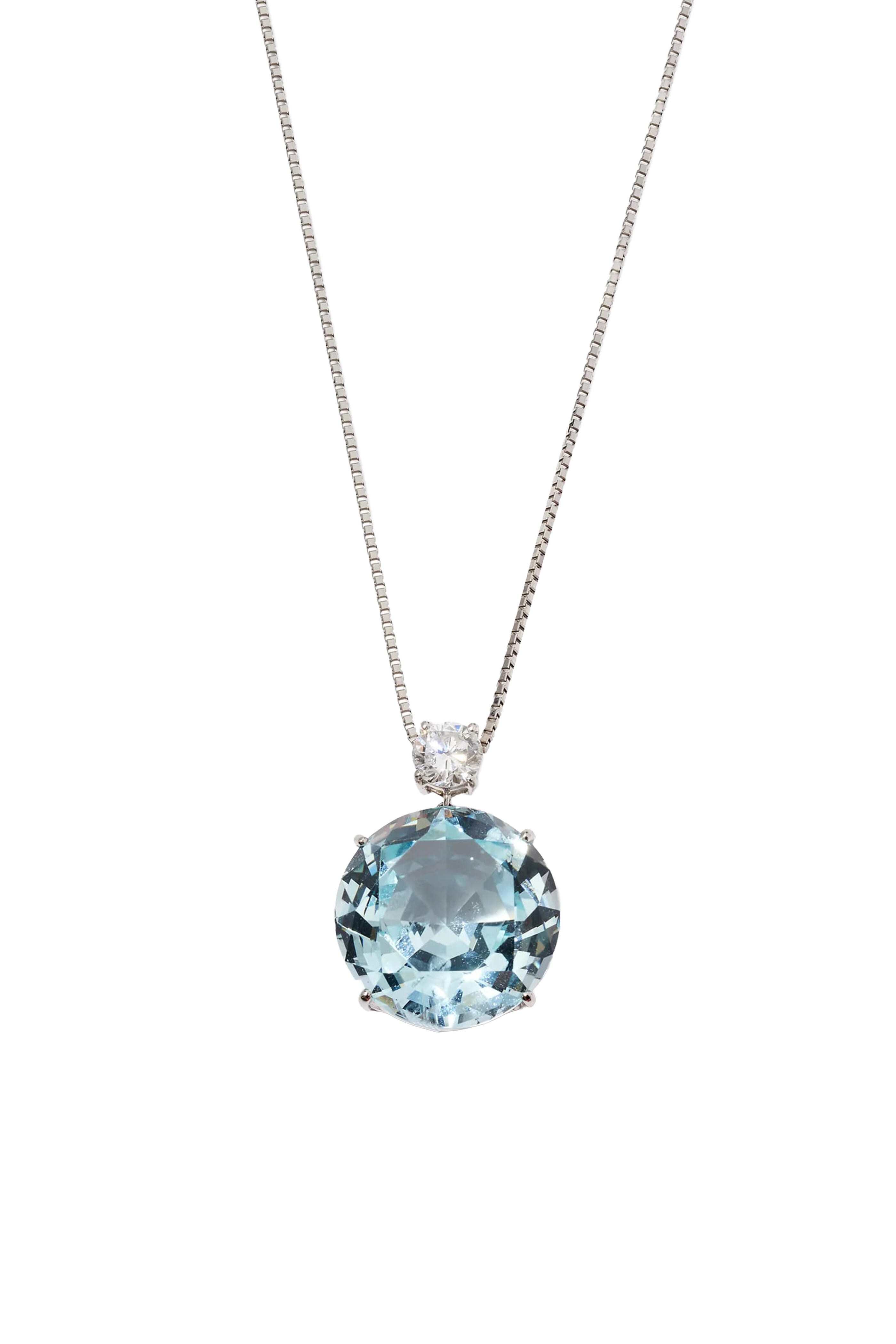 Alexander Laut - Aquamarine & Diamond Pendant Necklace