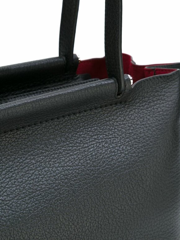 Tod's - Wave Black Pebbled Leather Small Tote 