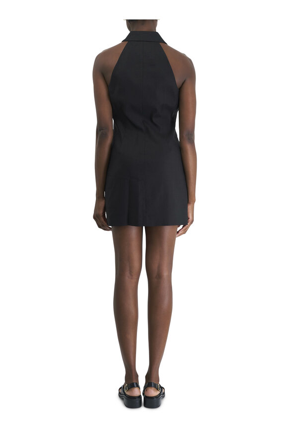 Veronica Beard - Roxanne Black Stretch Linen Sleeveless Shirtdress