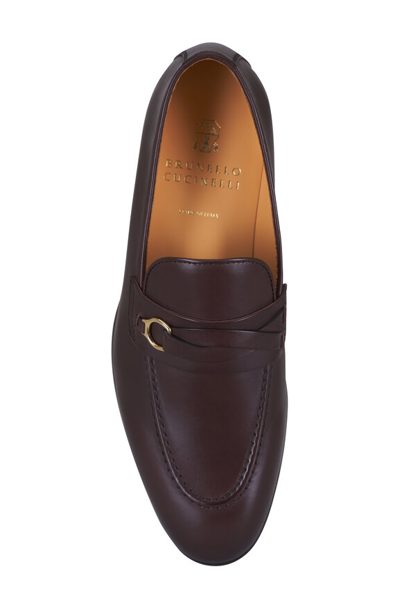 Brunello Cucinelli Dark Mahogany Leather Loafer - view 4