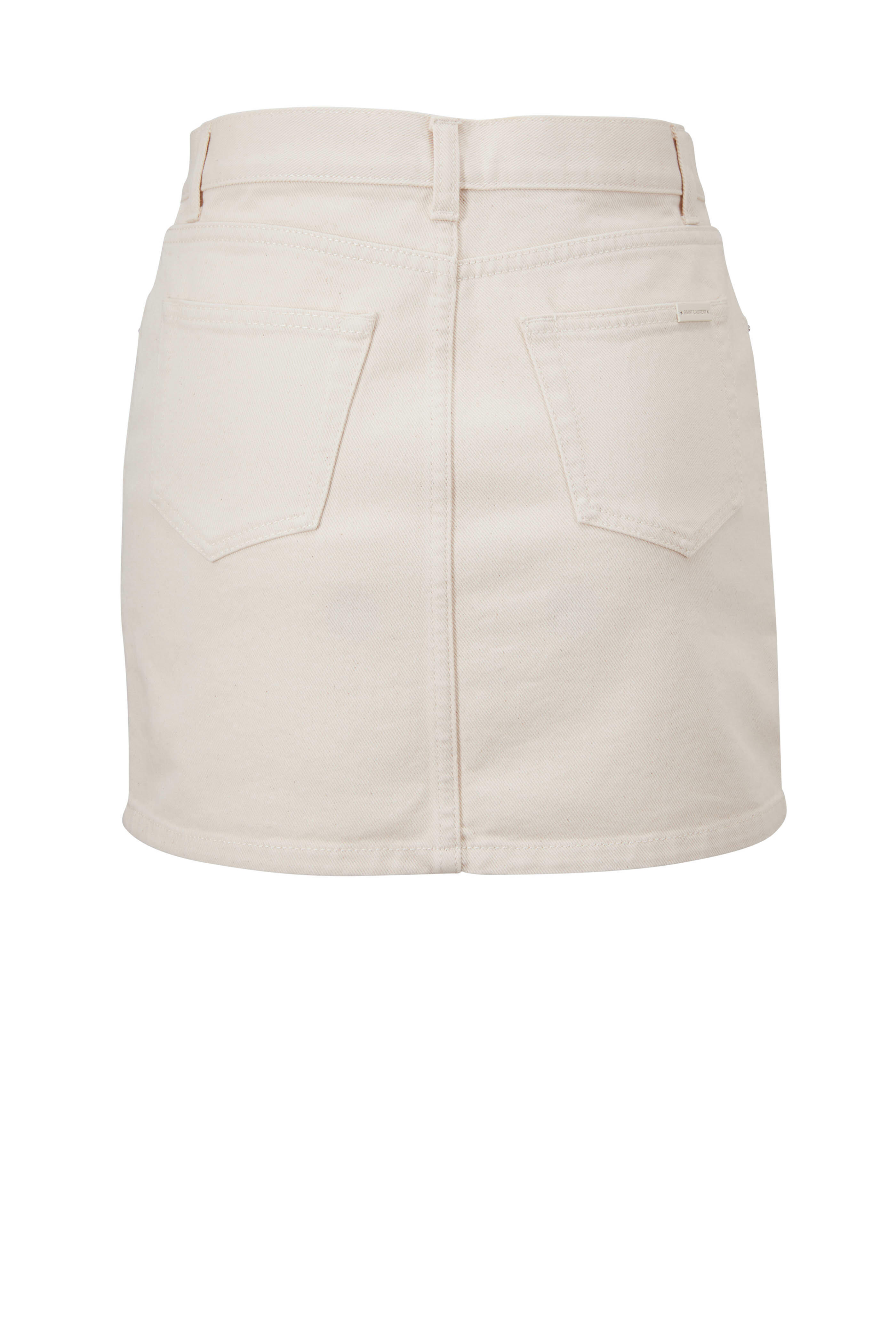 スカート SAINT LAURENT Women Mid Skirts 785389 BEIGE Saint Laurent - Beige Khaki Cotton Midi Skirt | Mitchell Stores
