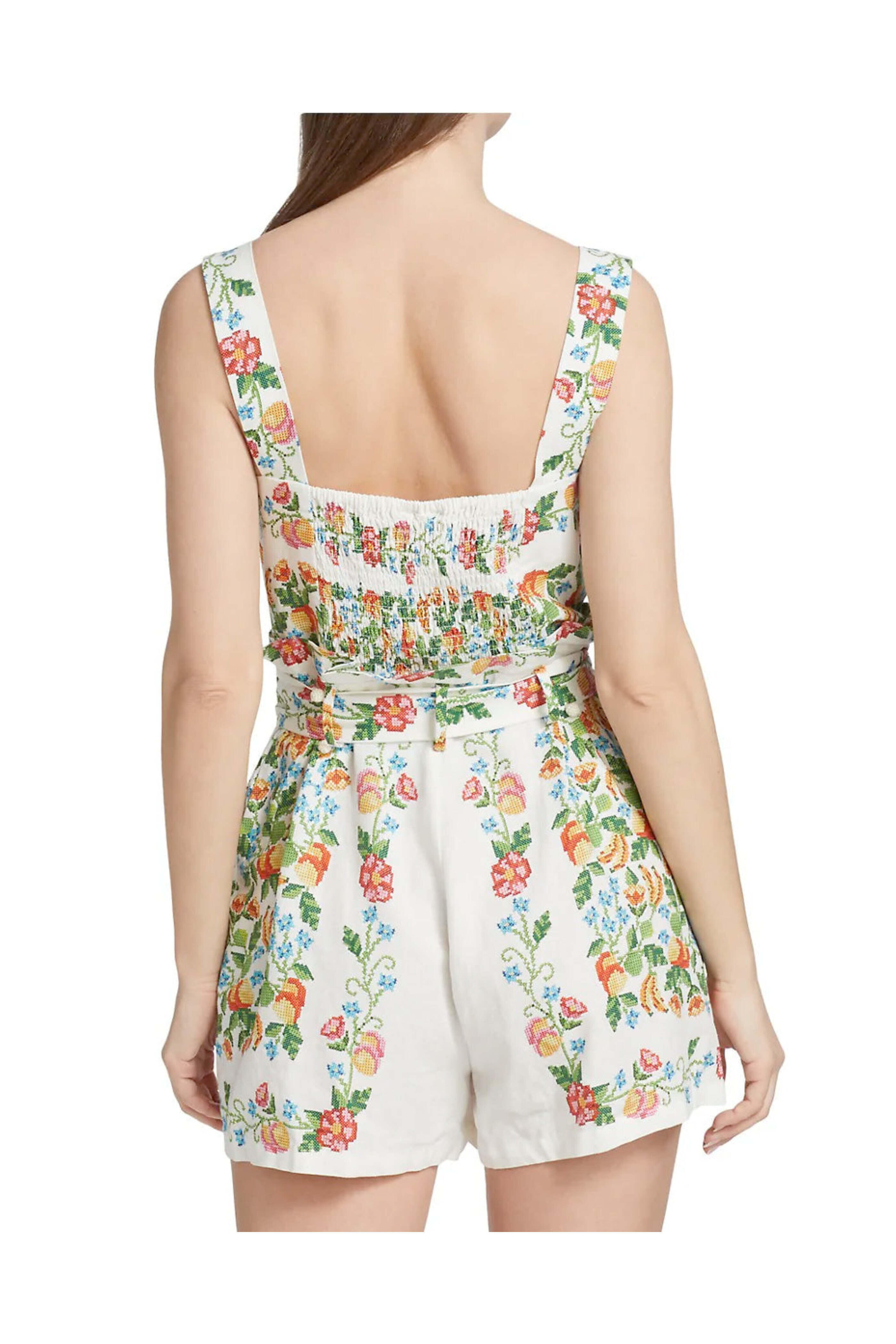 Farm Rio - Tropical Romance Off-White Romper