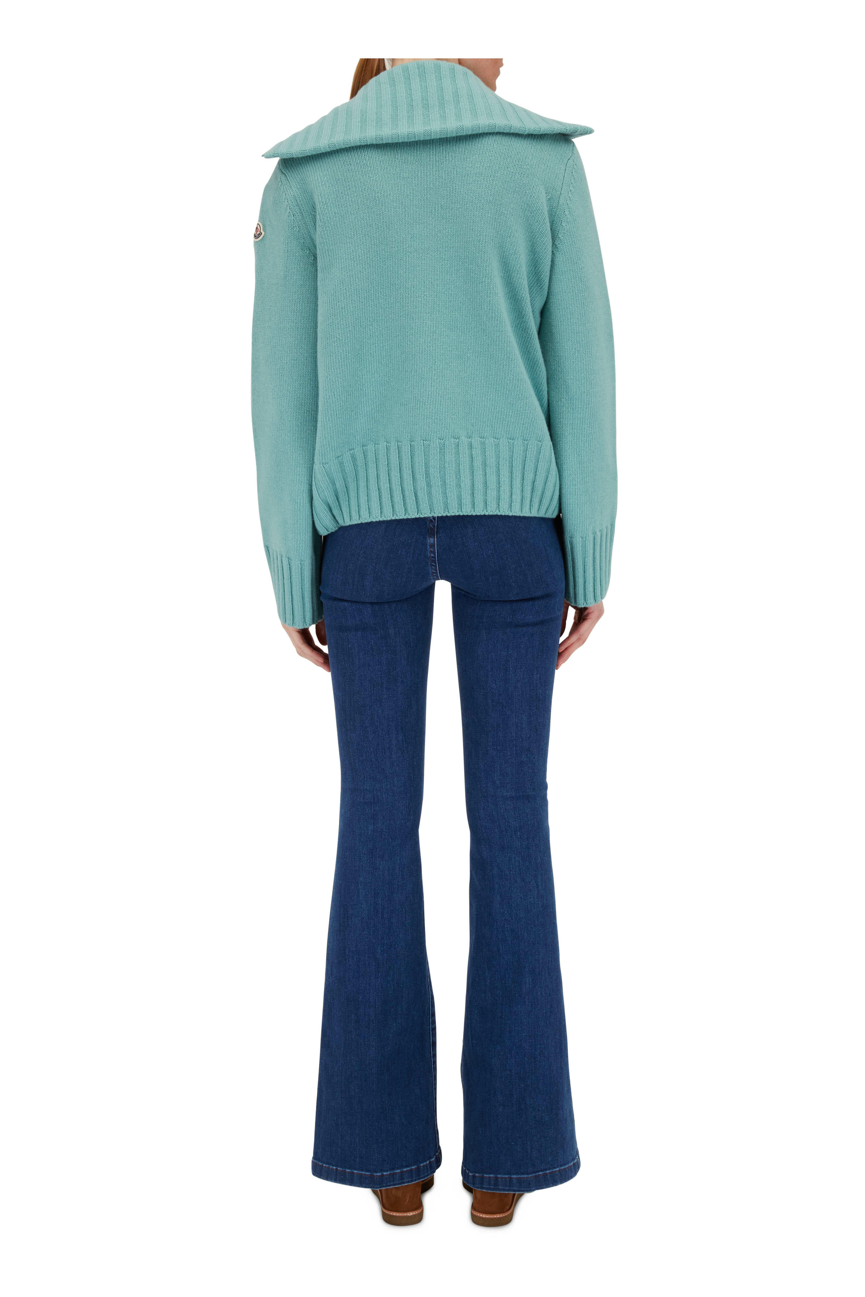 Veronica Beard - Sheridan Washed Oxford Seamed Bell Bottom Jean