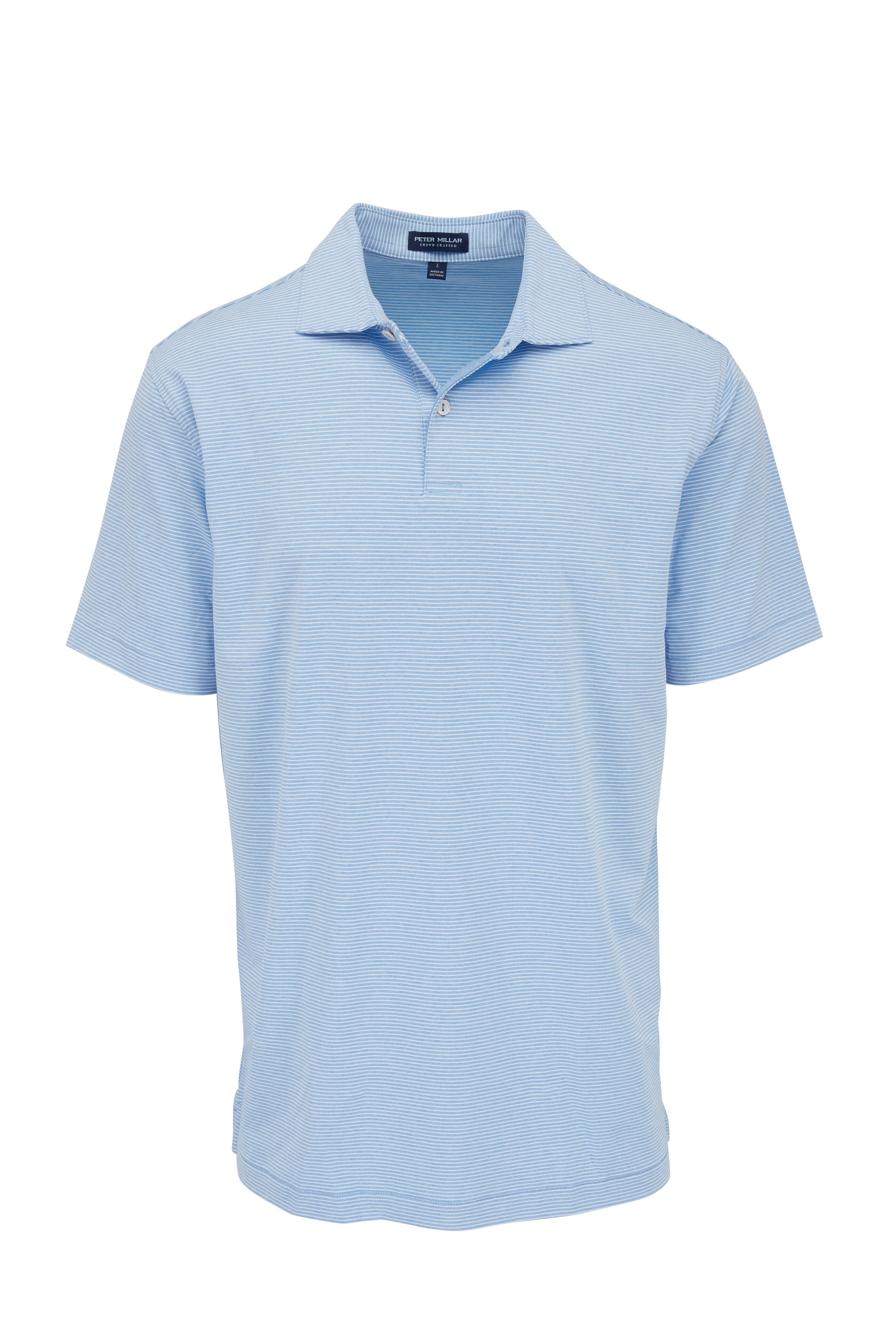 PETER MILLAR Crown Cool Polo Shirt Mens Large Blue Pocket