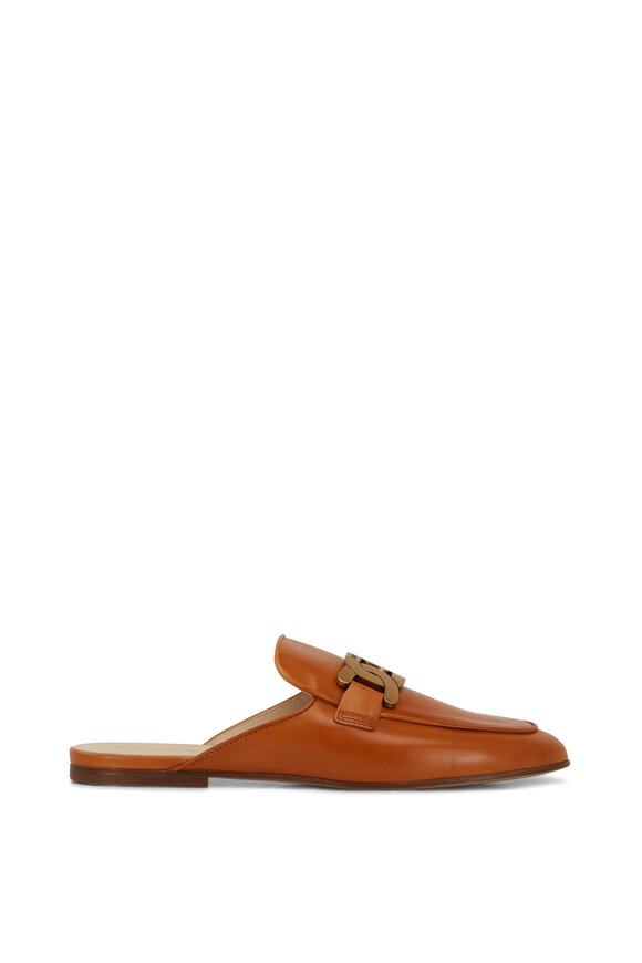 Tod's - Biscotto Leather Chain Loafer Mules 