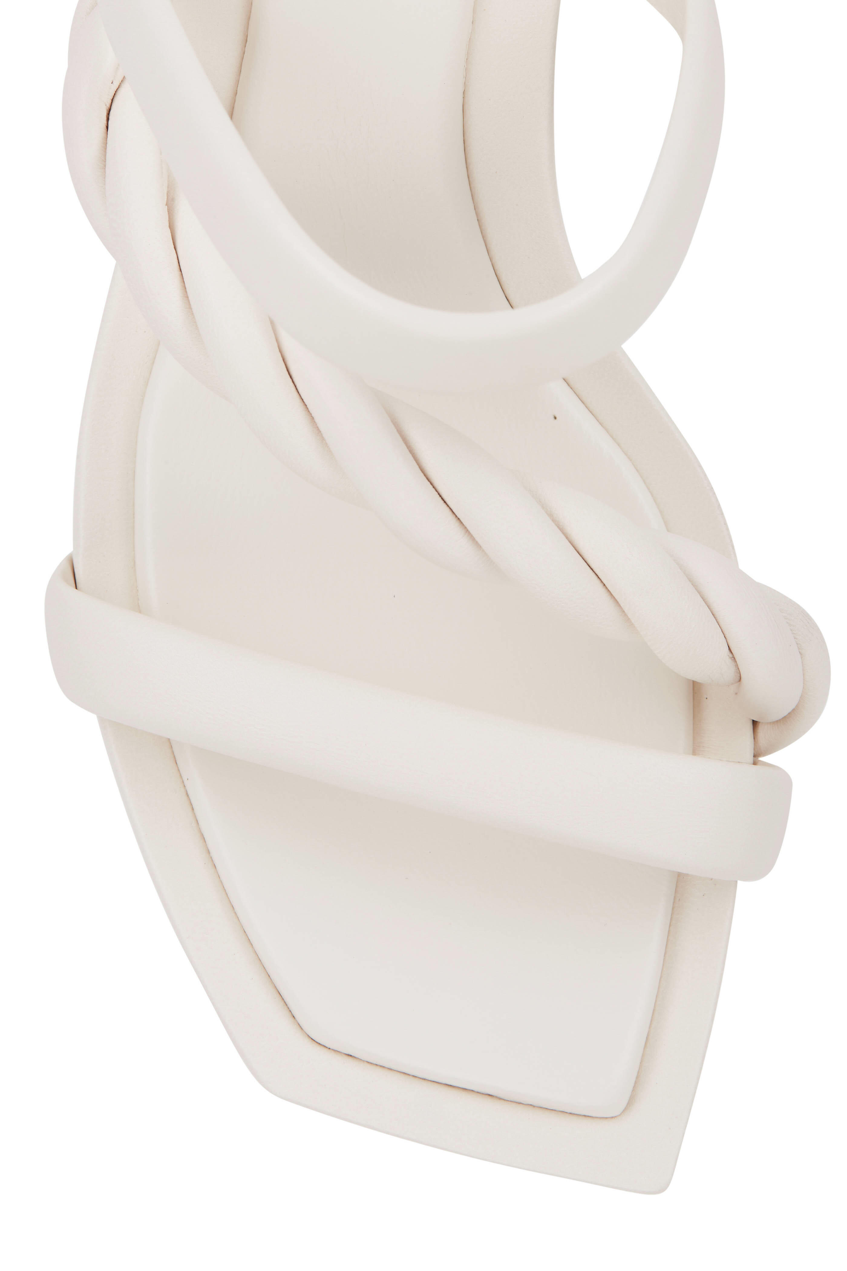 Jimmy Choo - Diosa Latte Leather Braided Sandal, 50mm