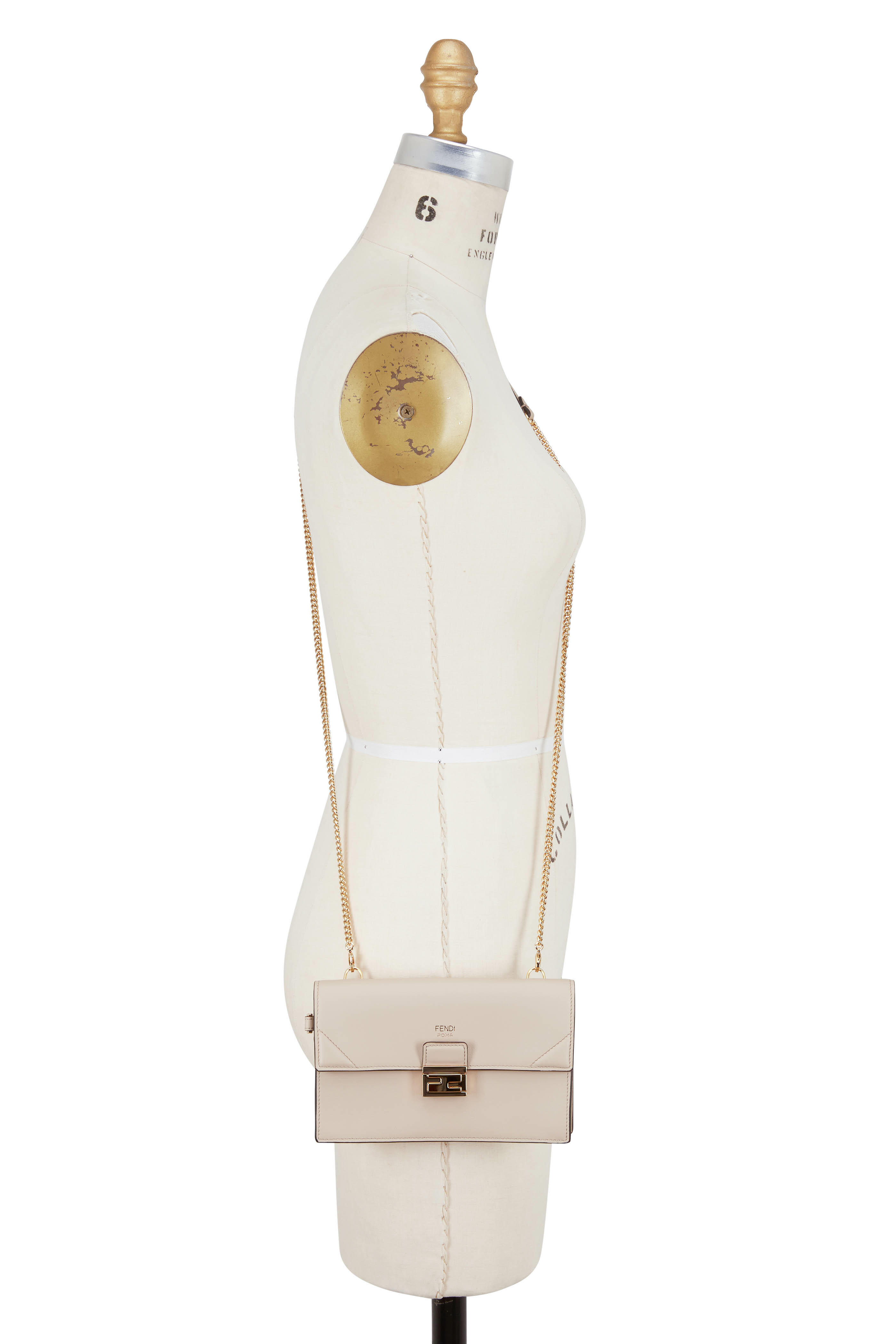 Fendi - Nude Leather Horizontal Chain Crossbody | Mitchell