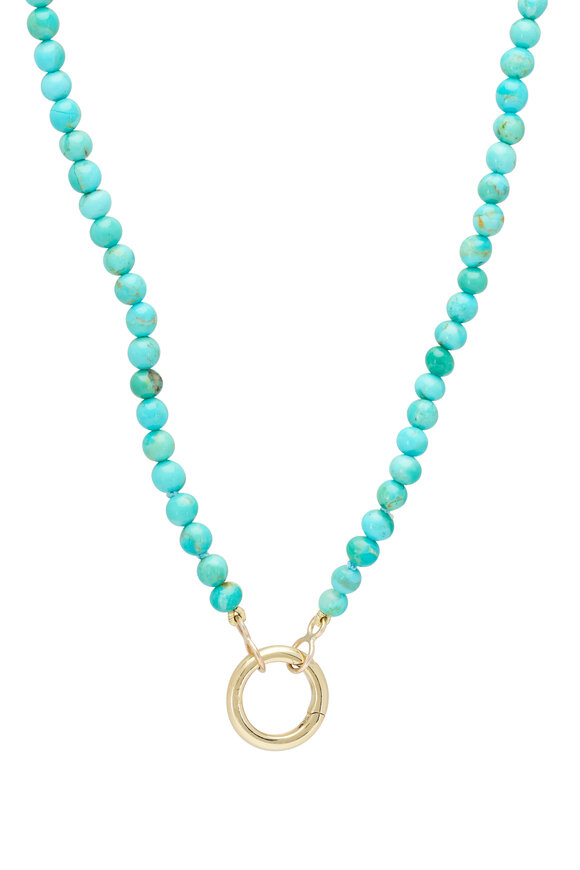 Claudia Mae - 14k Yellow Gold Beaded Turquoise Necklace