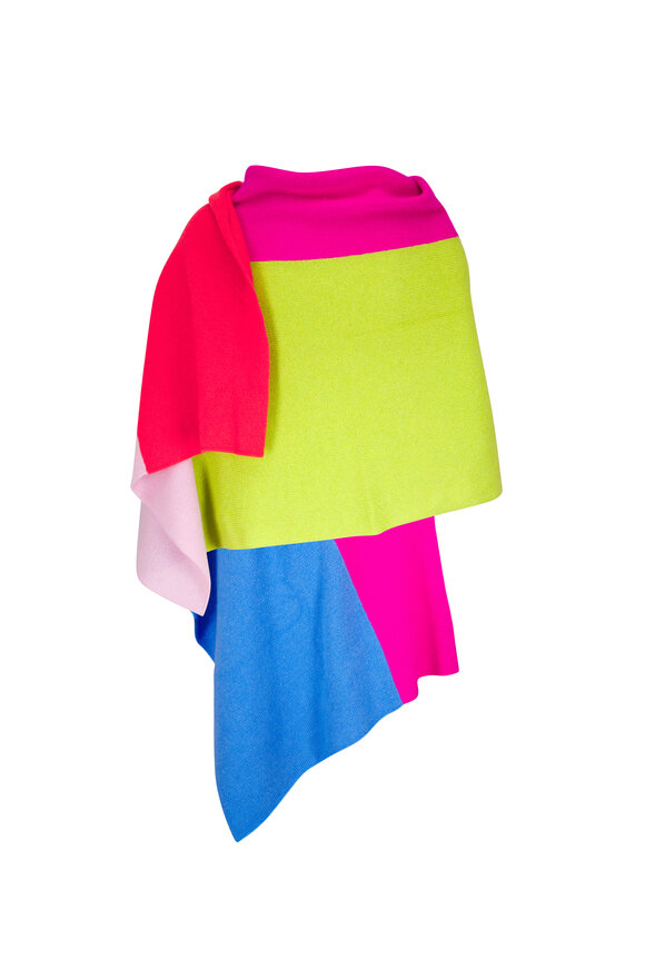 The Elder Statesman - Bright Multicolor Cashmere Patchwork Shawl