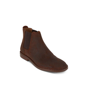 Trask Britton Brown English Waxed Suede Chelsea Boot