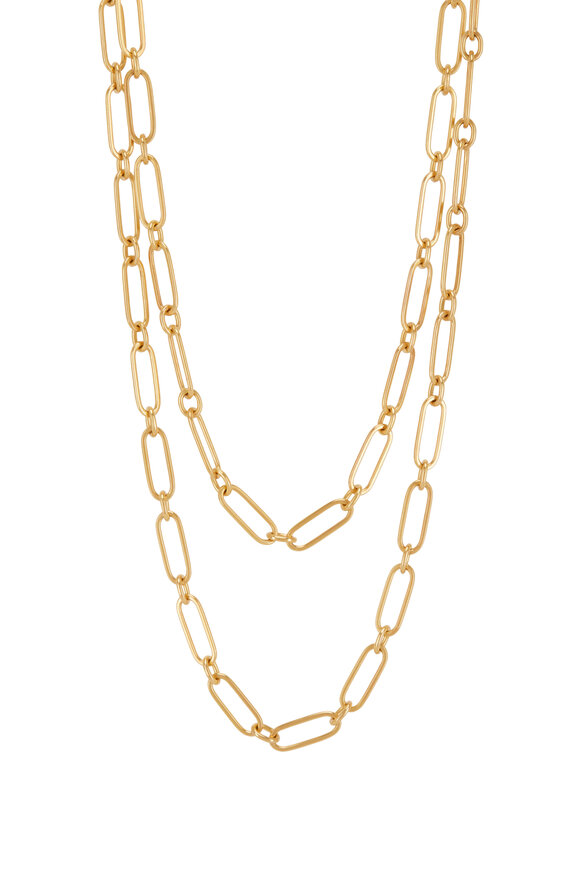 Caroline Ellen - 20K Gold Handmade Flattened Paperclip Necklace