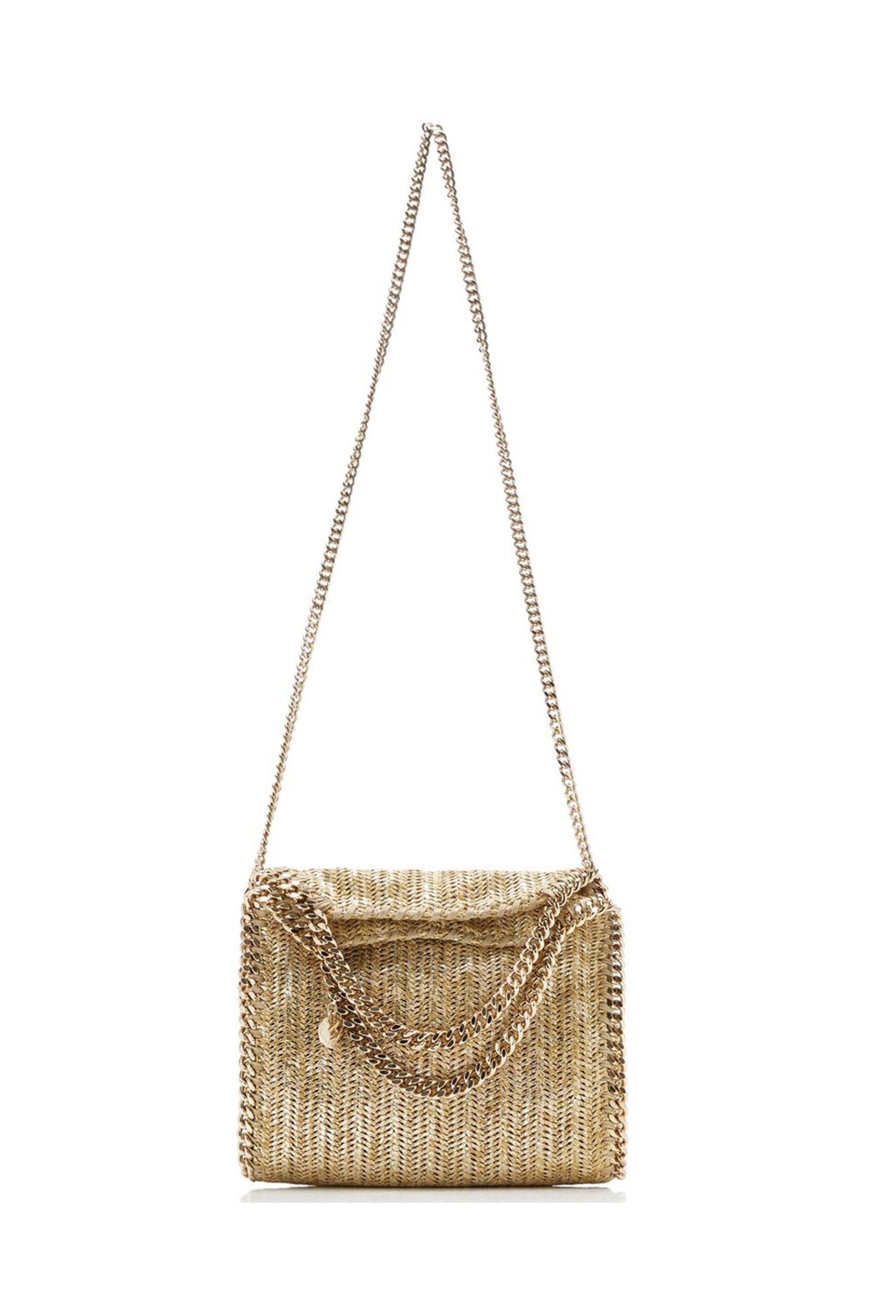 Stella McCartney - Gold Raffia Mini Falabella Tote