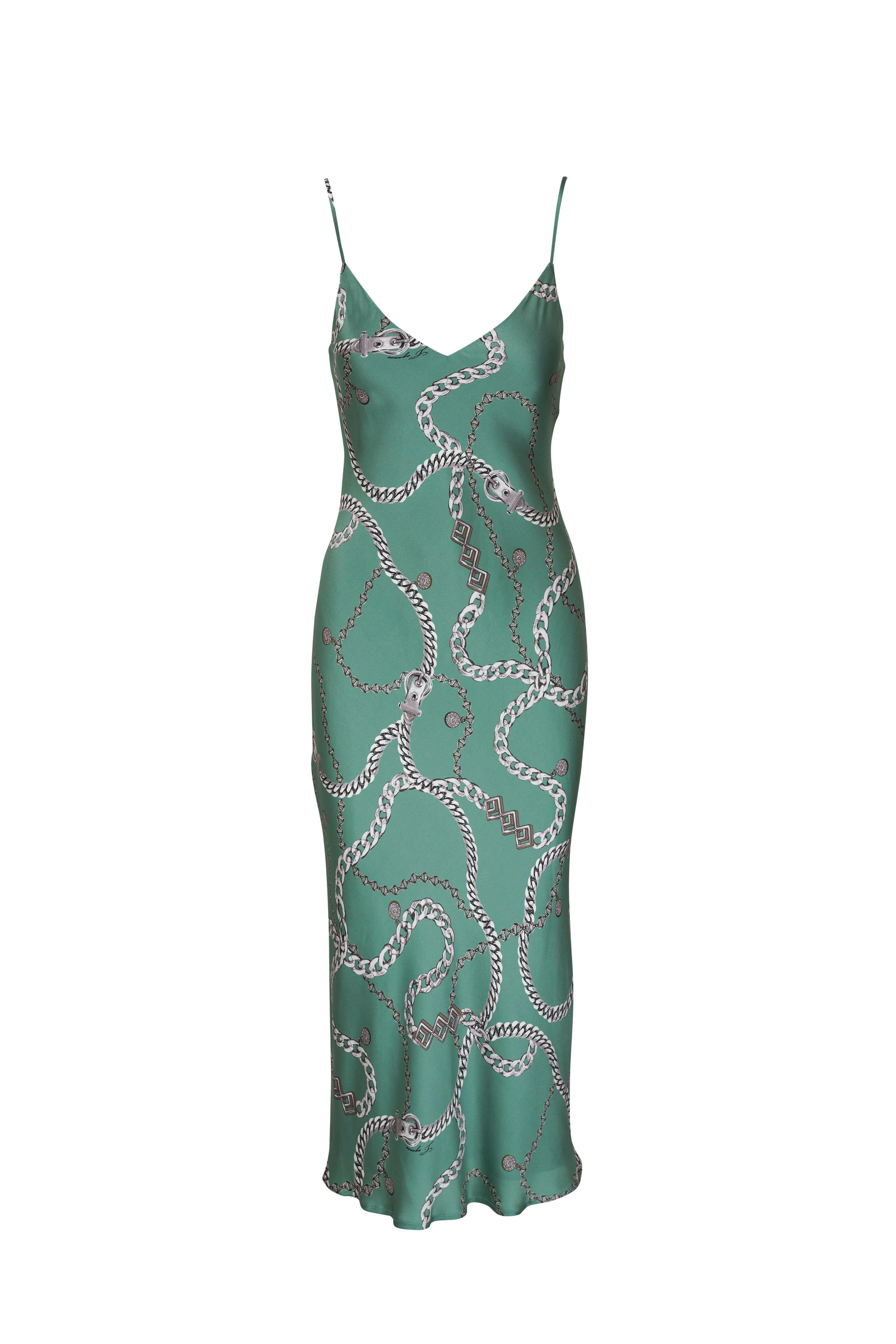 L'Agence - Seridie Frosty Spruce Silk Maxi Dress