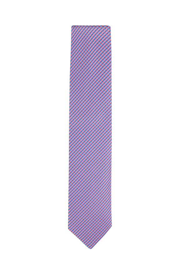 Eton Pink Geometric Print Necktie