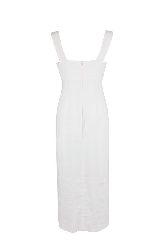 Antonelli - Nizza White Stretch Linen Sleeveless Dress