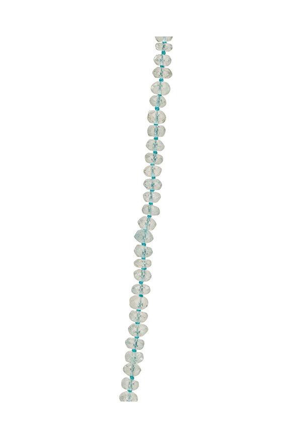 Darlene De Sedle Gold Faceted Aquamarine Beaded Long Necklace - view 4