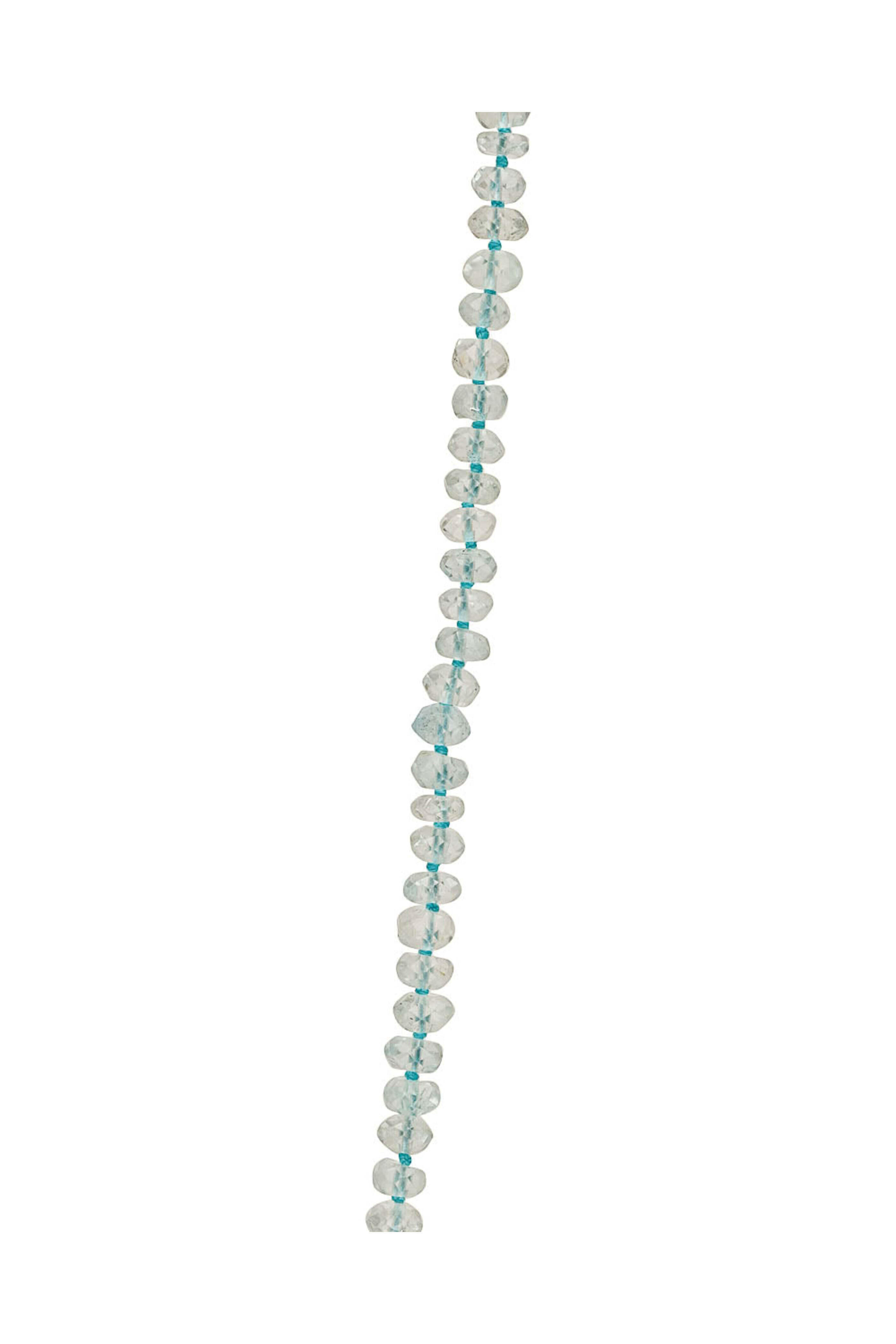 Darlene De Sedle - Gold Faceted Aquamarine Beaded Long Necklace