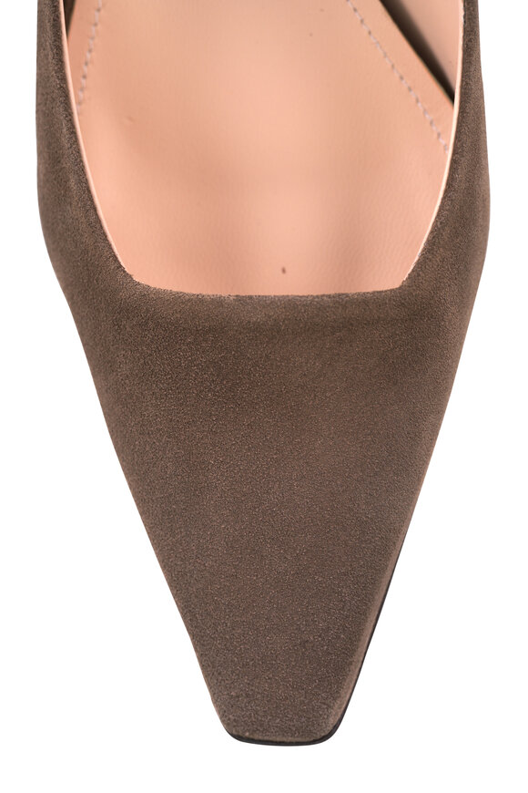 Ron White Bryne Tan Suede Slingback Wedge Pump, 50mm - view 4