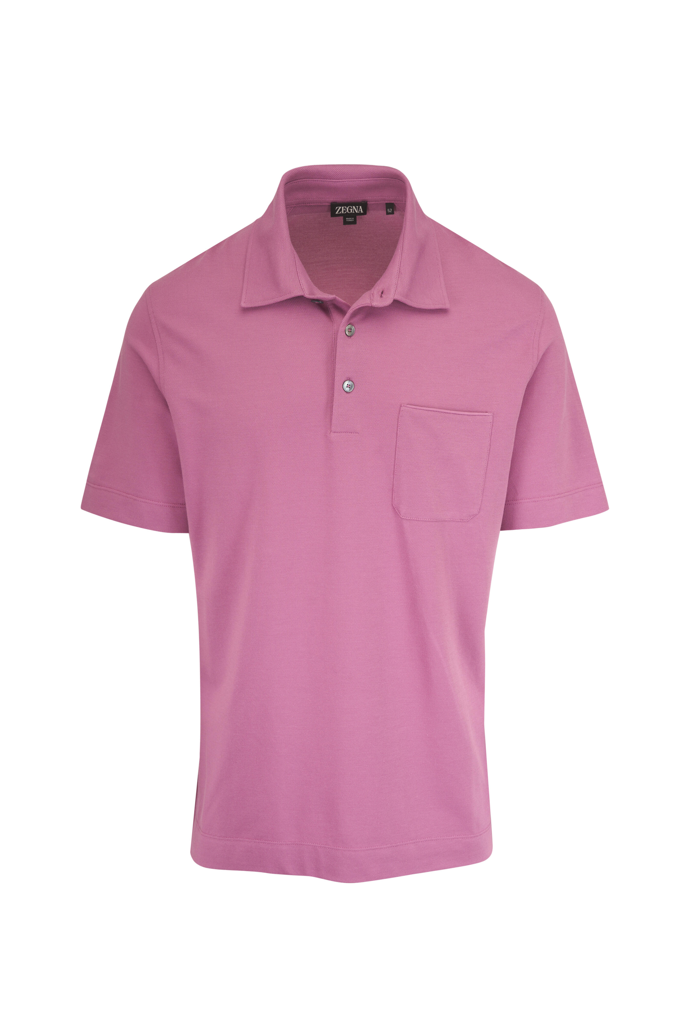 Zegna - Pink Cotton Pique Polo - view 1