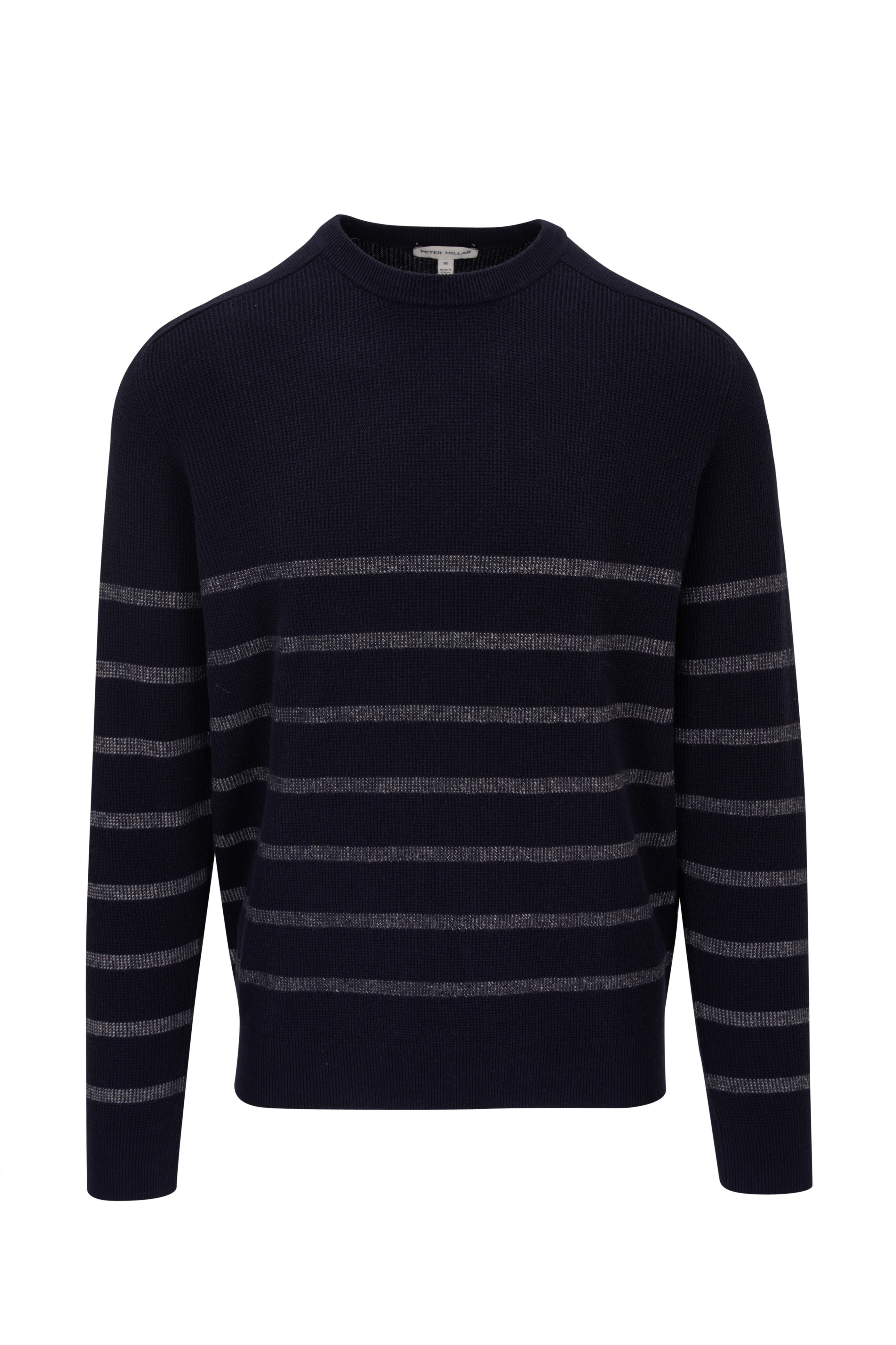 Peter Millar - Sampson Navy & White Striped Crewneck Sweater