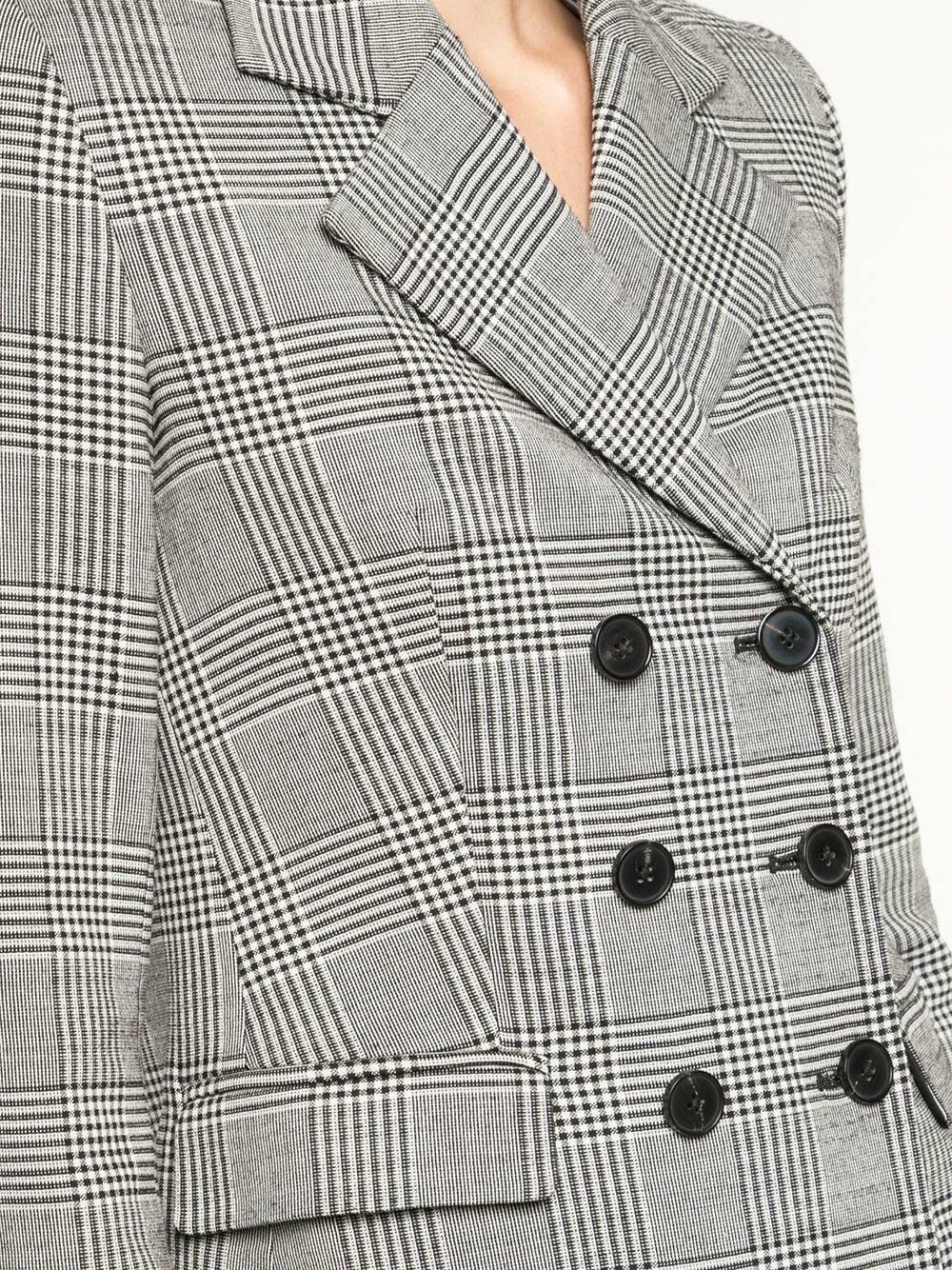 Adam Lippes - Black & White Plaid Double-Breasted Blazer