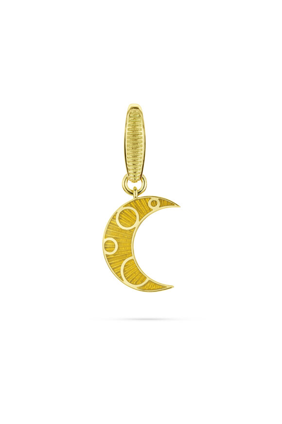 Paul Morelli 18k Yellow Gold Yellow Enamel Moon Charm - view 1