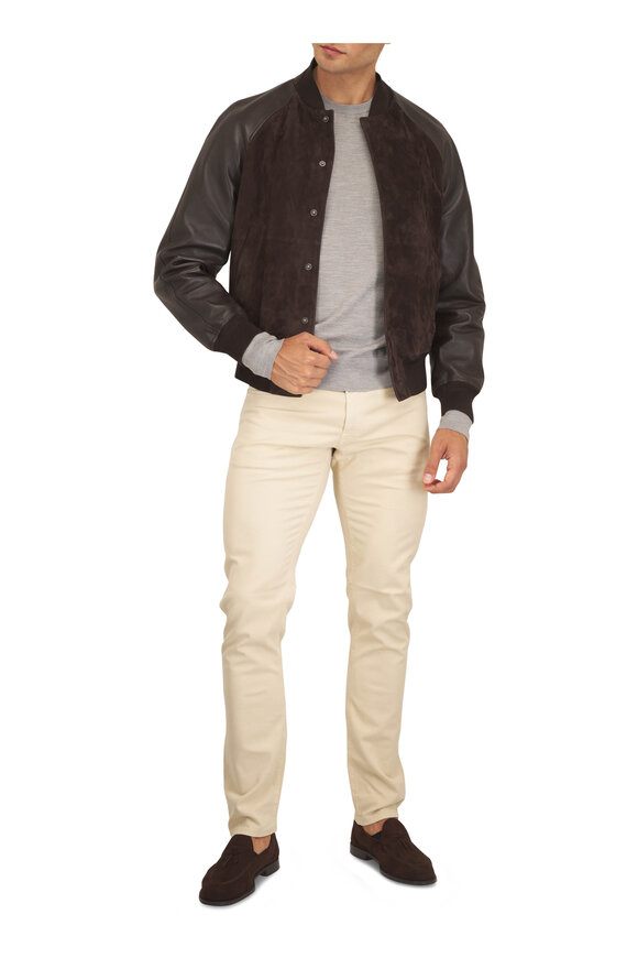 Tom Ford Dark Brown Fine Suede Bomber Jacket - view 2